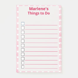 ピンクパーソナライズされた色のハート ポストイット