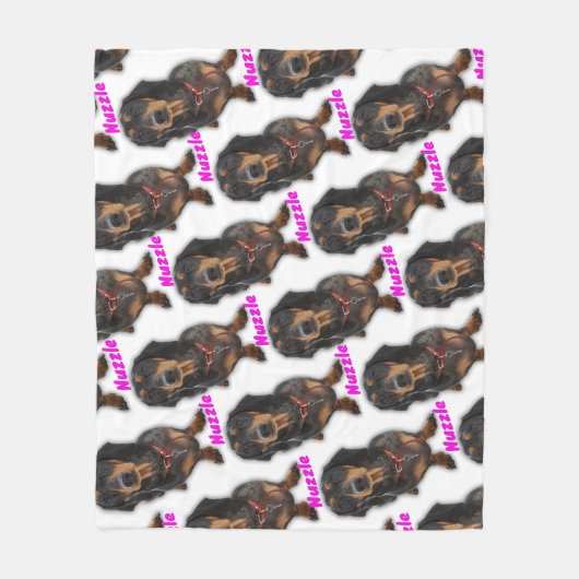 ピンクパーソナライズされた色のペットの名前(女性) |犬 フリースブランケット (正面)