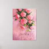 ピンクパーソナライズされた色の夢 キャンバスプリント (正面)