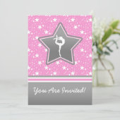 ピンクパーソナライズされた色の星の体操 招待状 (スタンド正面)