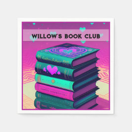 ピンクパーソナライズされた色の本を愛するために スタンダードカクテルナプキン