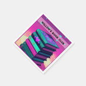 ピンクパーソナライズされた色の本を愛するために スタンダードカクテルナプキン (角)