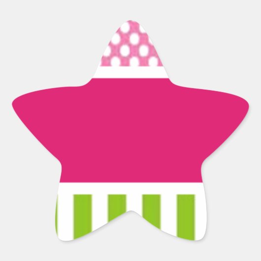 ピンクパーソナライズされた色の点 星シール (正面)