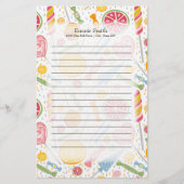 ピンクパーソナライズされた色の黄色の緑のキャンディ 便箋 (正面)