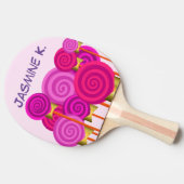 ピンクパーソナライズされた色 卓球ラケット (横)
