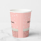 ピンクパーソナライズされた花模様 紙コップ (右)