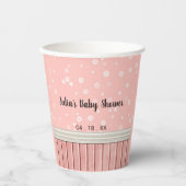ピンクパーソナライズされた花模様 紙コップ (正面)