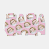 ピンクパーソナライズされた誕生日の写真サークル フェイバーボックス (折り畳みなし)