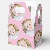 ピンクパーソナライズされた誕生日の写真サークル フェイバーボックス (オープン)