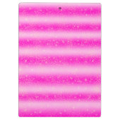 ピンクパーソナライズされた赤面グリッターストライプ クリップボード (裏面)