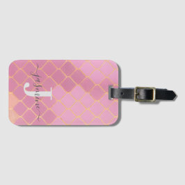 ピンクパーソナライズされた金ゴールドガールズ ラゲッジタグ