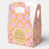 ピンクパーソナライズされた金ゴールドクローバーゲーブルボックス フェイバーボックス (オープン)