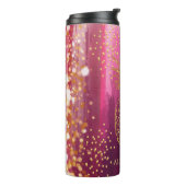 ピンクパーソナライズされた金ゴールドパイナップルグリッター タンブラー (回転左)