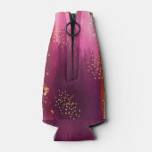 ピンクパーソナライズされた金ゴールドパイナップルグリッター ボトルクーラー (裏面)