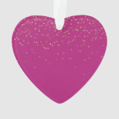 ピンクパーソナライズされた金ゴールド名グリッタースパークルドット オーナメント (裏面)