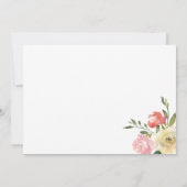 ピンクパーソナライズされた開花モダン水色フローラ ノートカード (裏面)