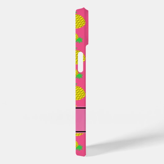 ピンクパーソナライズされた黄色のパイナップル Case-Mate iPhoneケース (裏面 / 右)