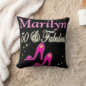 ピンクパーソナライズされた50と素晴らしい枕 クッション (ブランケット)