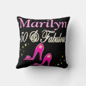 ピンクパーソナライズされた50と素晴らしい枕 クッション (裏面)