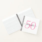 ピンクパーソナライズされた50位誕生日ゲストブック ノートブック (内部)