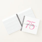 ピンクパーソナライズされた75位誕生日ゲストブック ノートブック (内部)