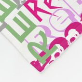 ピンクパーソナライズされた/グリーン名前をカスタムするコラージガールズ フリースブランケット (角)