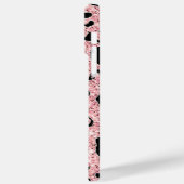 ピンクパーソナライズされた&ブラックグリッターアニマルプリント Case-Mate iPhoneケース (裏面 / 左)