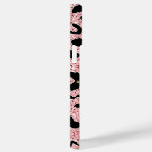 ピンクパーソナライズされた&ブラックグリッターアニマルプリント Case-Mate iPhoneケース (裏面 / 右)