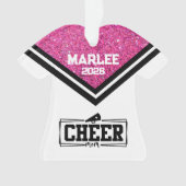 ピンクパーソナライズされた&ブラック応援ママオーナメント オーナメント (正面)