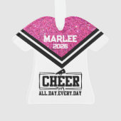 ピンクパーソナライズされた&ブラック応援ママオーナメント オーナメント (裏面)