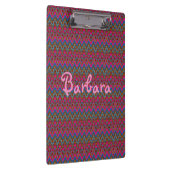 ピンクパーソナライズされた、ブルー、金ゴールドパターン クリップボード (右)