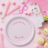 ピンクパーソナライズされた ペーパープレート (パーティー)