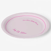 ピンクパーソナライズされた ペーパープレート (アングル)