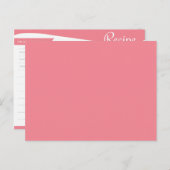 ピンクパーソナライズされた&ホワイトレシピカード ポストカード (正面/裏面)