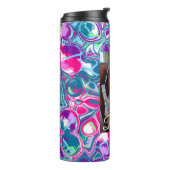 ピンクパーソナライズされた、紫、青アートカラフル タンブラー (回転左)