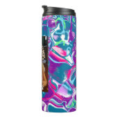 ピンクパーソナライズされた、紫、青アートカラフル タンブラー (回転右)