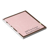 ピンクパーソナライズされた/茶色のドッグウッドの花 ノートパッド (アングル)