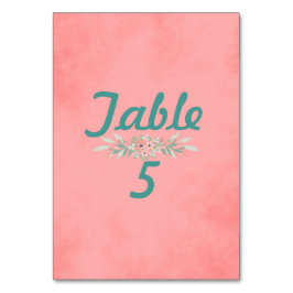 ピンクパーチメント結婚フローラ テーブルナンバー