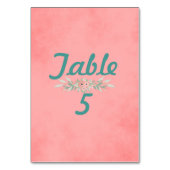 ピンクパーチメント結婚フローラ テーブルナンバー (裏面)