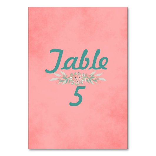 ピンクパーチメント結婚フローラ テーブルナンバー (正面)