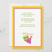 ピンクパーティーガール11誕生日招待状 招待状 (裏面)