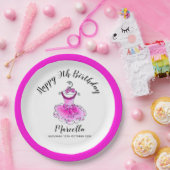 ピンクパーティードレス女の子9th誕生日パーティー ペーパープレート (パーティー)