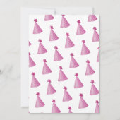 ピンクパーティーハット80誕生日オープンハウスフォト 招待状 (裏面)