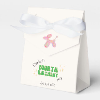 ピンクパーティーバルーンアニマル4th誕生日パーティー フェイバーボックス