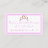 ピンクパーティープリンセス名刺 名刺 (裏面)