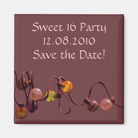 ピンクパーティーライト磁石 マグネット (正面)