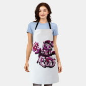 ピンクパーティー雪だるま エプロン (着用した状態)