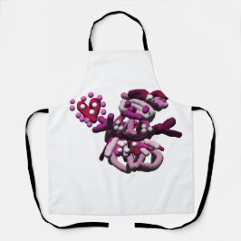 ピンクパーティー雪だるま エプロン