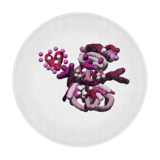 ピンクパーティー雪だるま カッティングボード (正面)