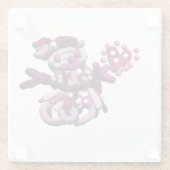 ピンクパーティー雪だるま ガラスコースター (裏面)